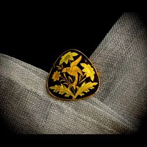 1950’s VTG Damascene brooch with original clasp
